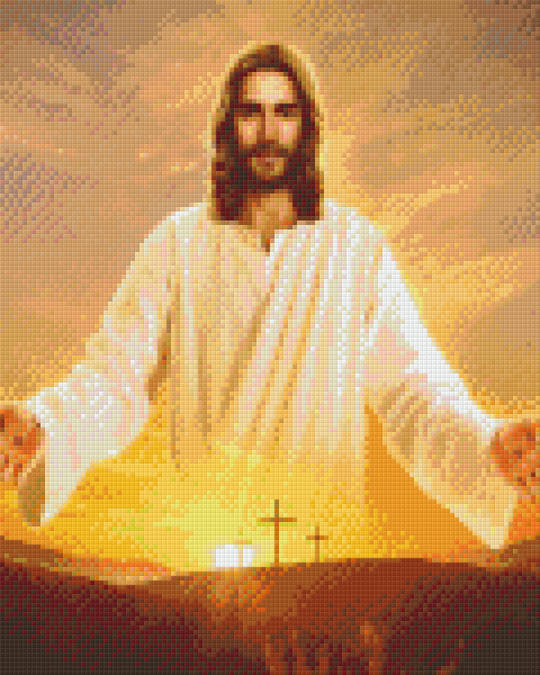 Jesus With Open Arms [9] Nine Baseplates Pixelhobby Mini Mosaic Art Kit